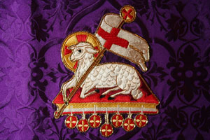 Lamb on altar frontal
