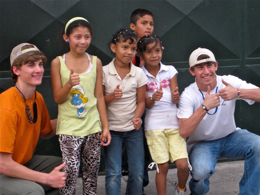 Trip Participants with local Children